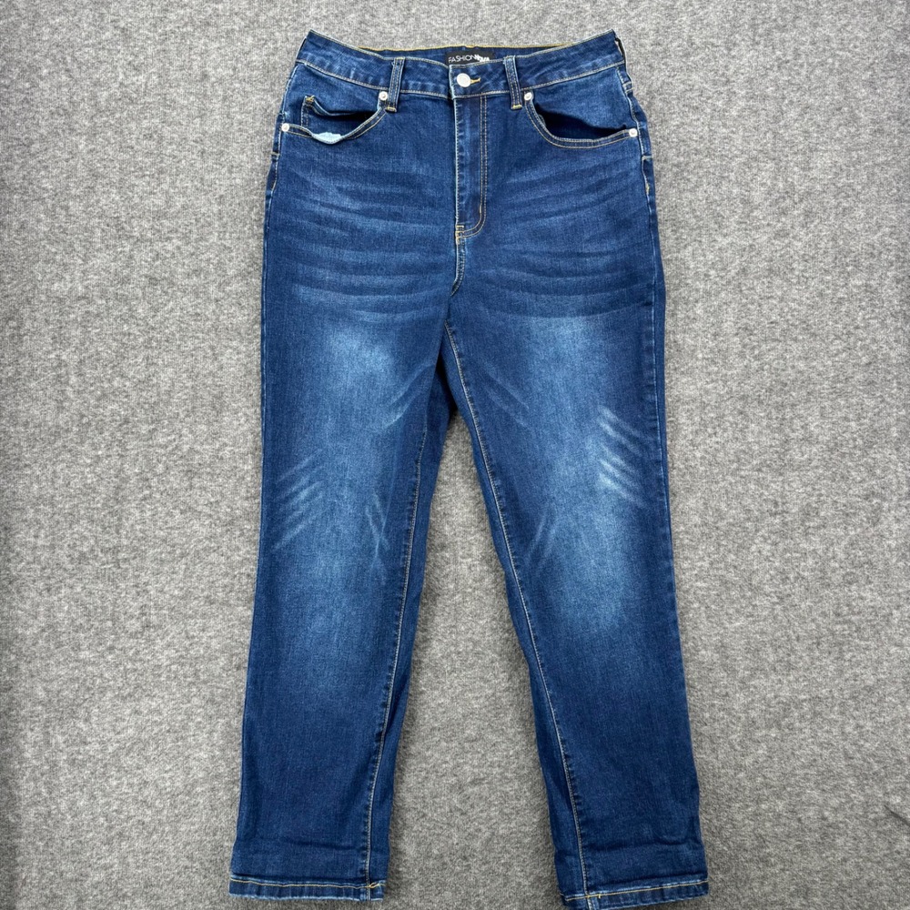 Fashion Nova Womens High Rise Skinny Jeans Dark Wash Size 13 Stretch Casual Boho